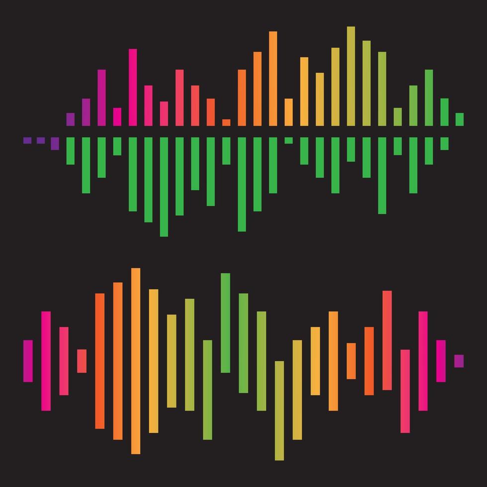 Audio technology  music sound waves vector icon illustration