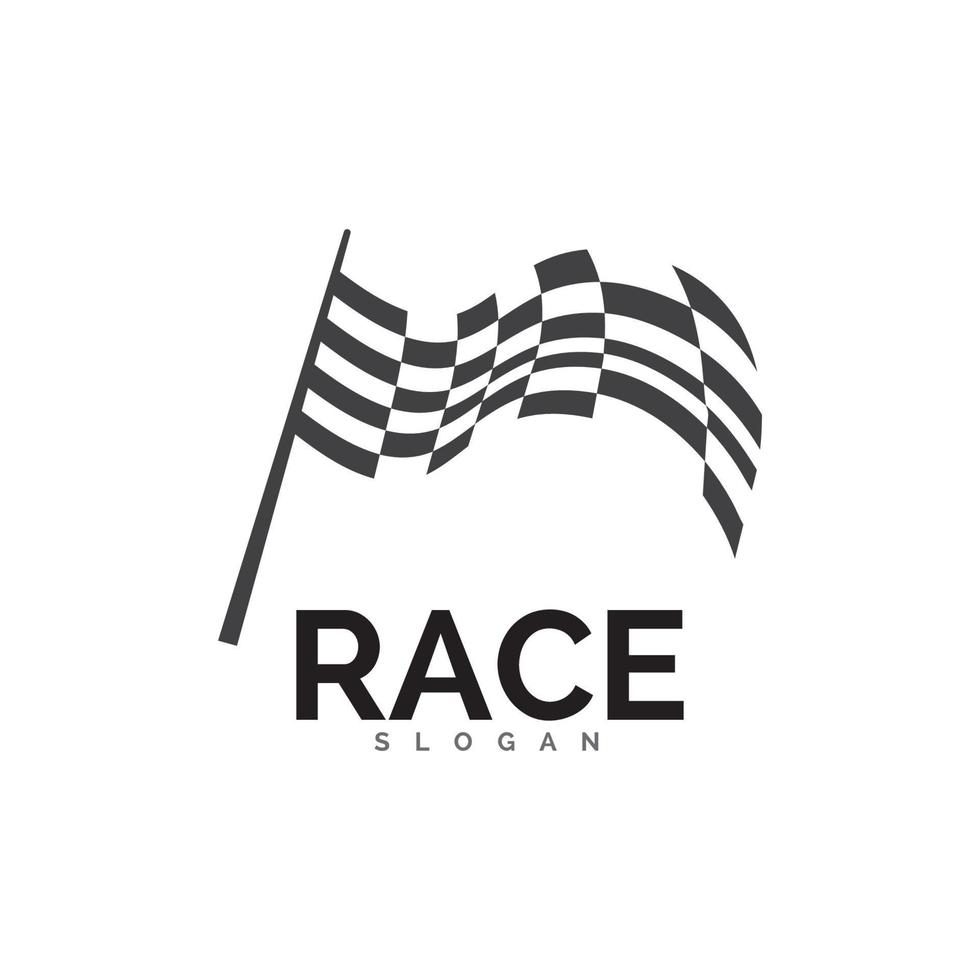 Race flag icon, simple design illustration vector