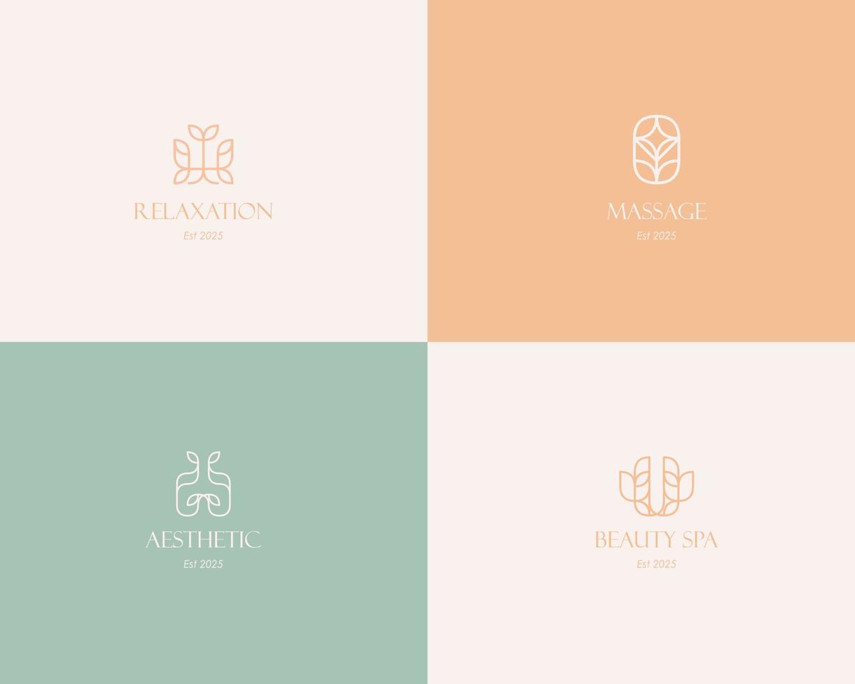 Beauty Spa Logo. Logo for business in the industry of beauty, health, personal hygiene.  Logo of a beauty salon, health industry, makeup artist. Line art style. vector