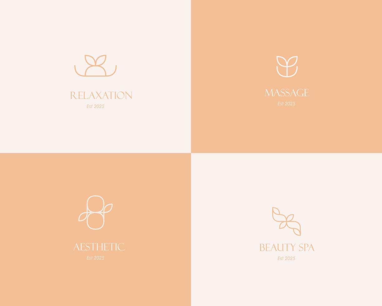 Beauty Spa Logo. Logo for business in the industry of beauty, health, personal hygiene.  Logo of a beauty salon, health industry, makeup artist. Line art style. vector