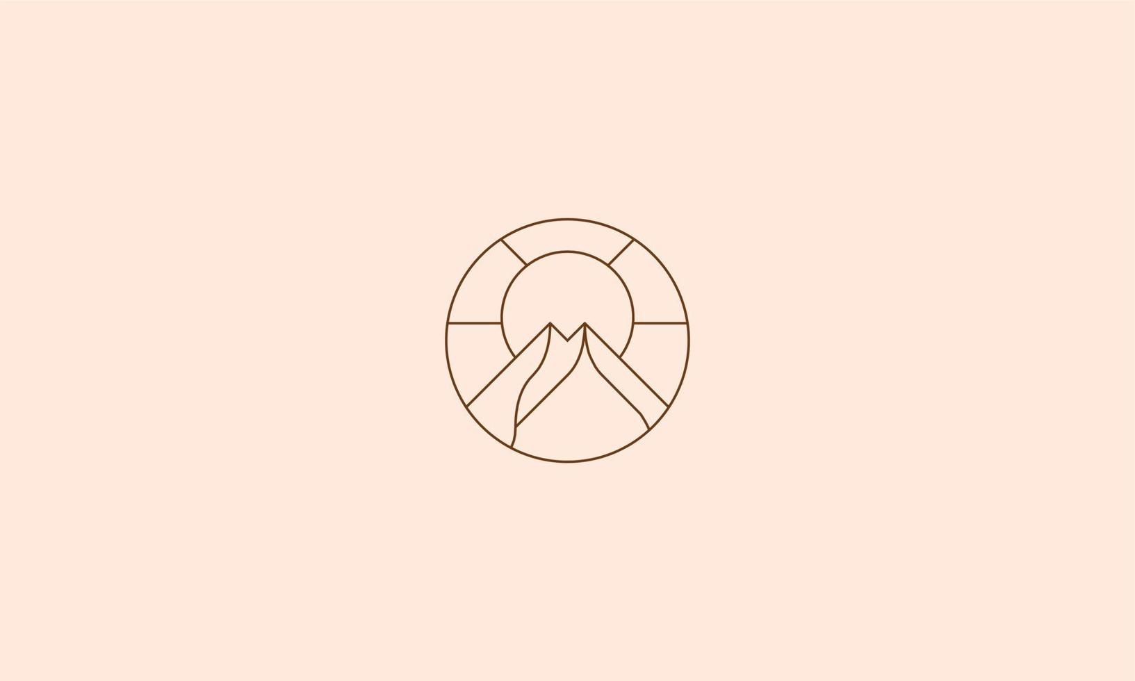 Monoline Mountain Adventure Line Art vector