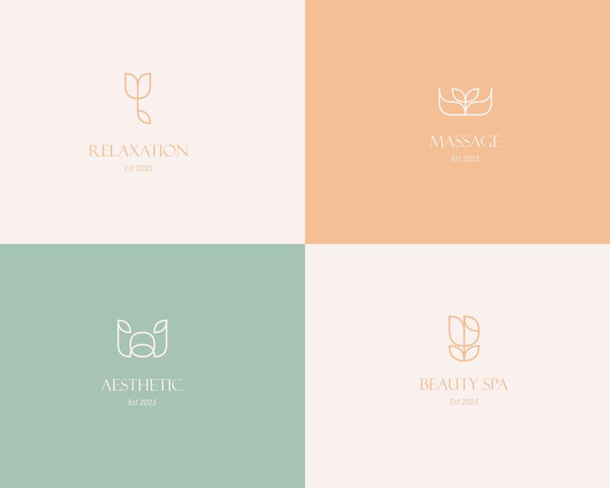 Beauty Spa Logo. Logo for business in the industry of beauty, health, personal hygiene.  Logo of a beauty salon, health industry, makeup artist. Line art style. vector