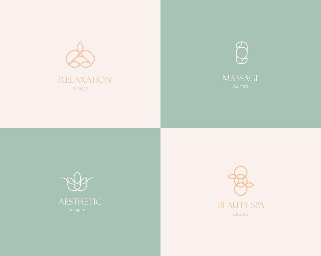 Beauty Spa Logo. Logo for business in the industry of beauty, health, personal hygiene.  Logo of a beauty salon, health industry, makeup artist. Line art style. vector