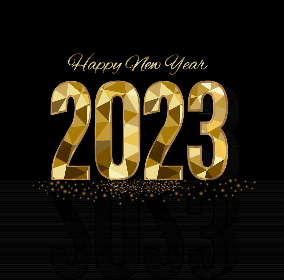 2023 Happy New Year background design. Postcard, banner, poster. Vector Illustration.Wishing you Happy New Year 2021 lines, handwritten lettering, typography, design, sparkling, gold, star.