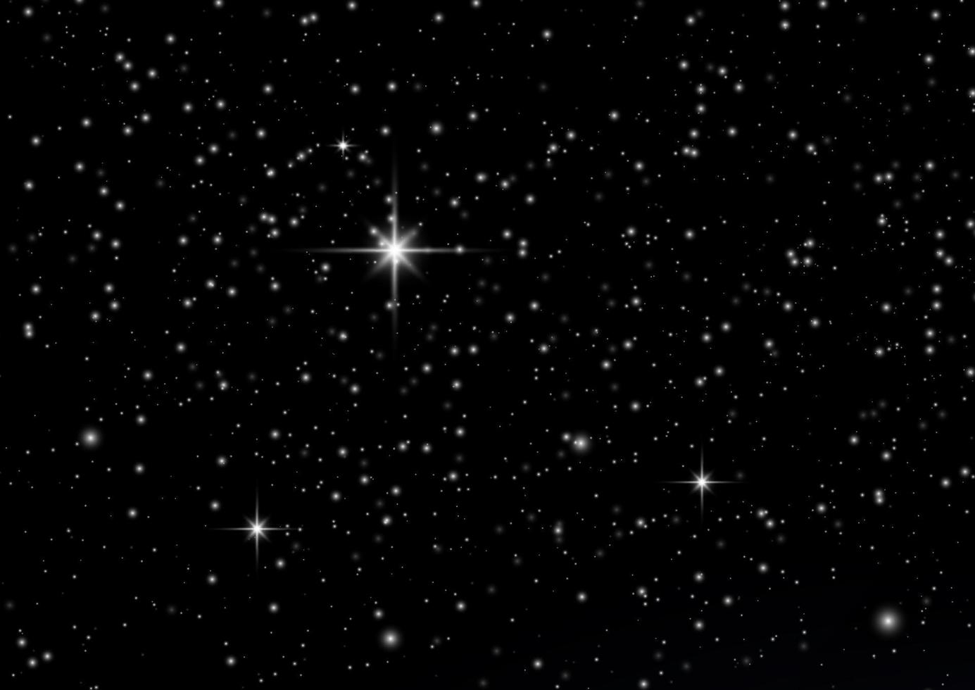 cielo estrellado brillante de noche, fondo espacial azul con estrellas, espacio. hermoso cielo nocturno. vector