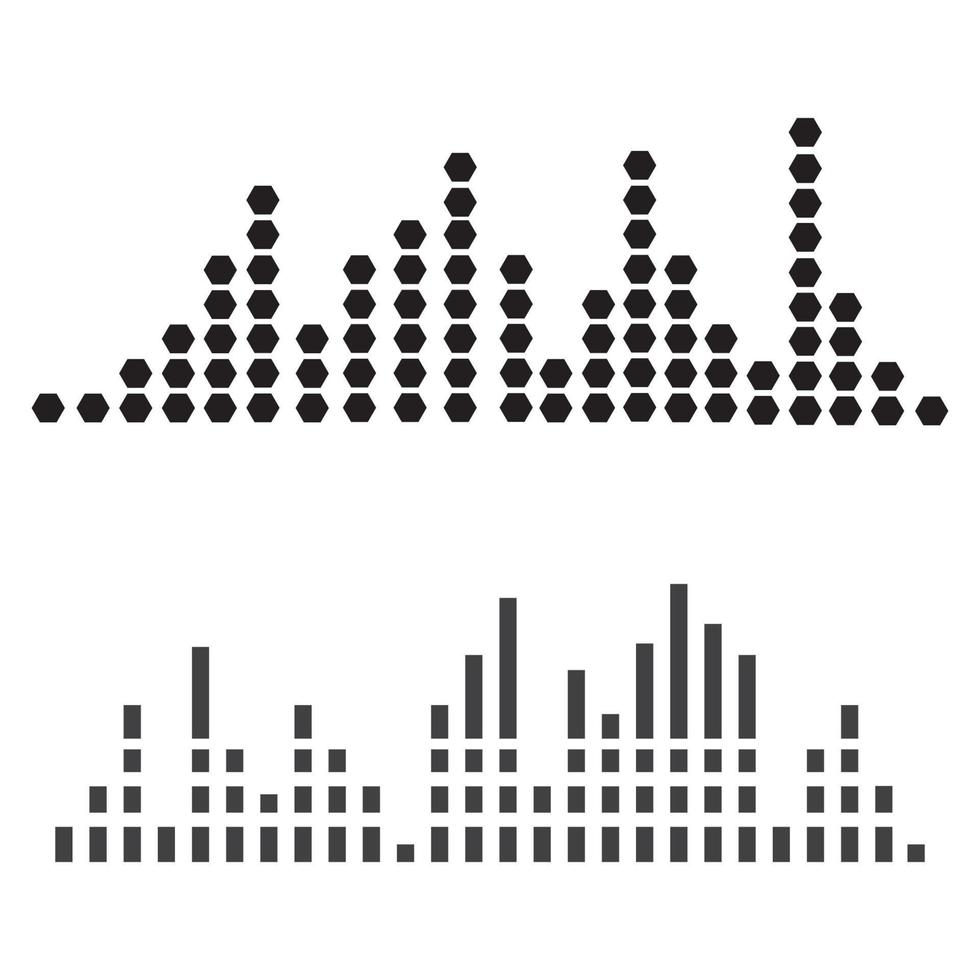 tecnología de audio música ondas de sonido vector icono ilustración