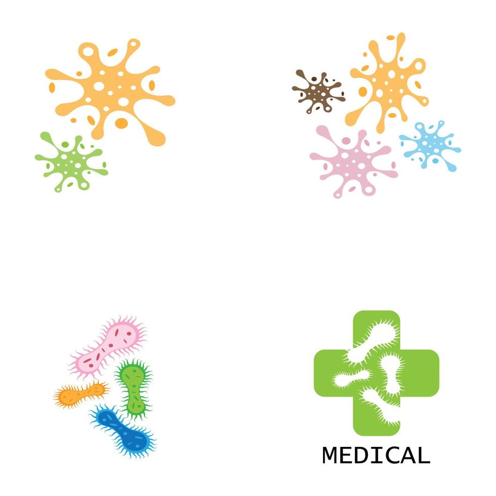 diseño de plantilla de icono de ilustración de vector de virus