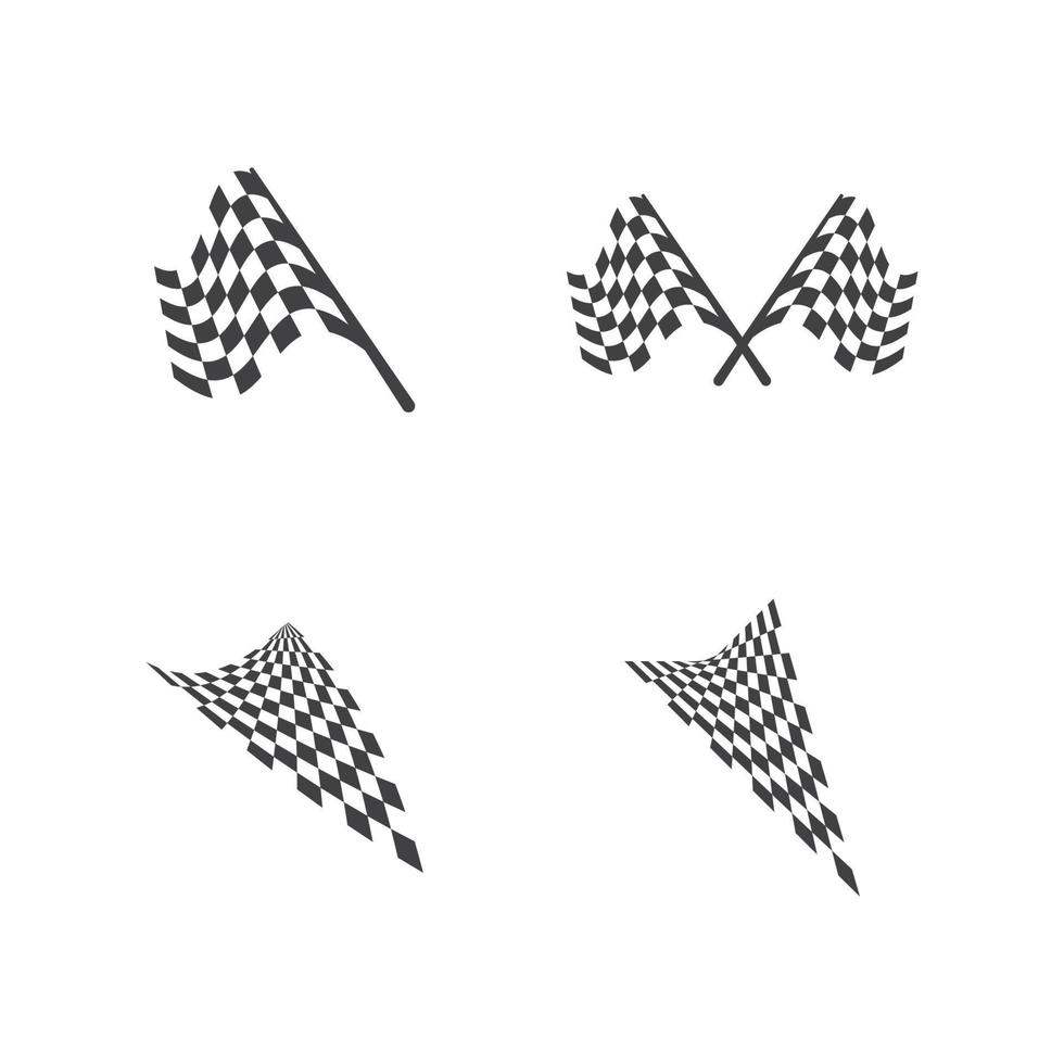 Icono de bandera de carrera, vector de ilustración de diseño simple