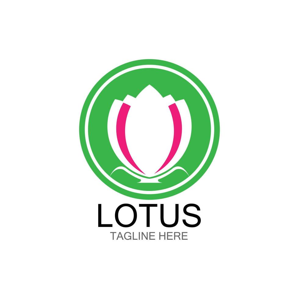 icono de plantilla de logotipo de diseño de flores de loto vector