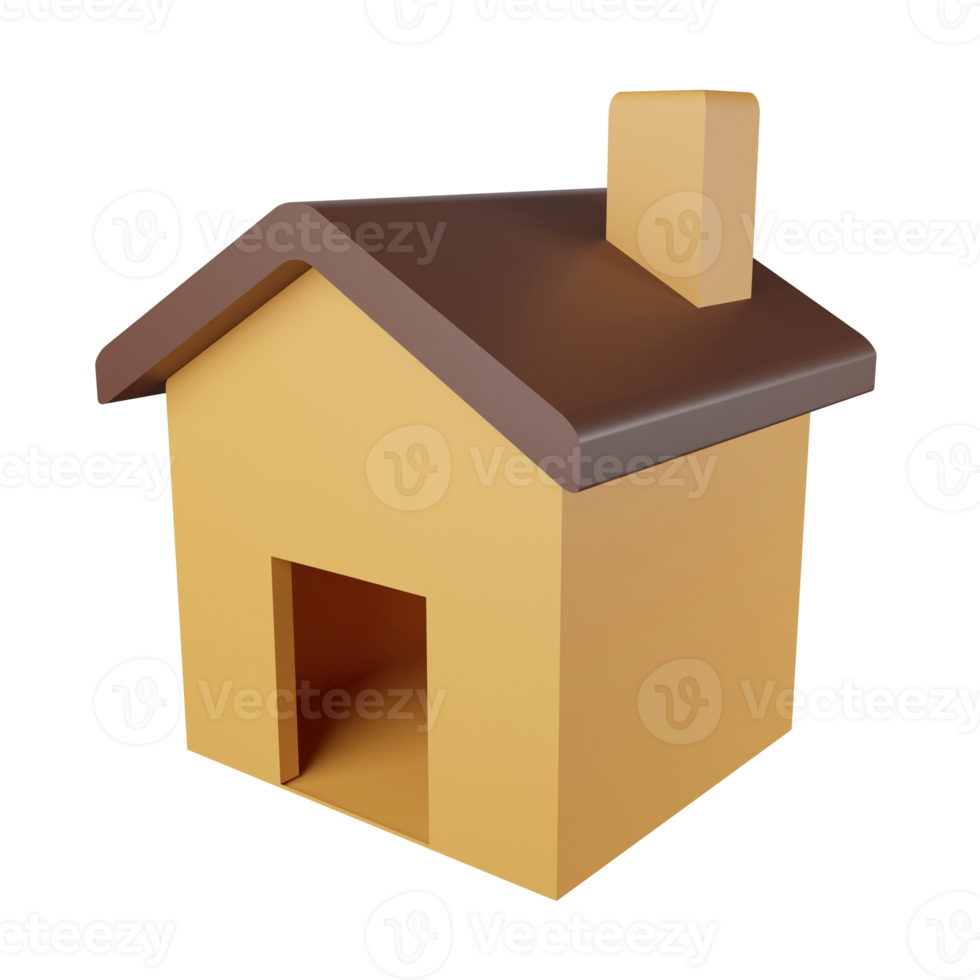 3D rendering front view classic house icon on transparent background png