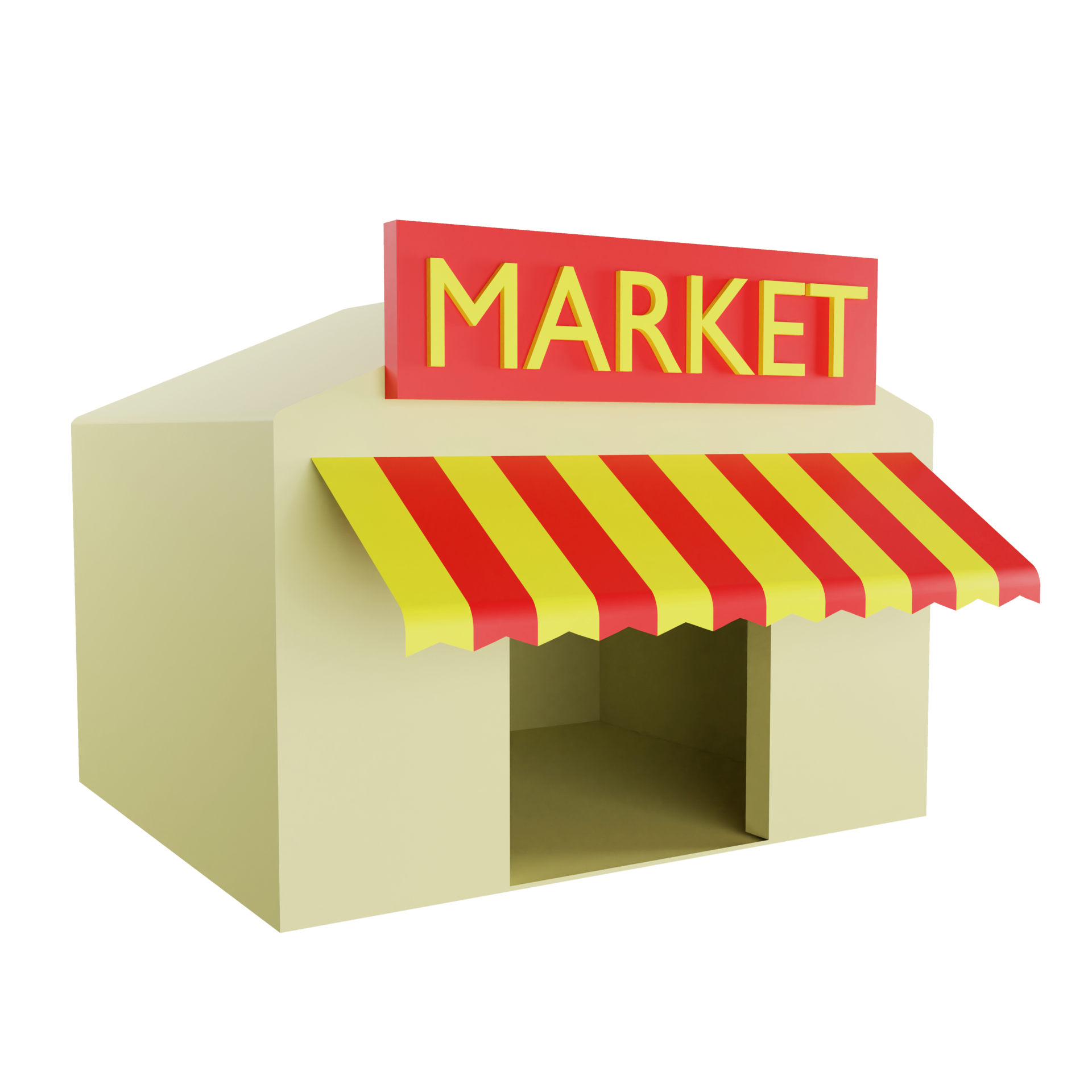 3D rendering market icon on transparent background 10996073 PNG