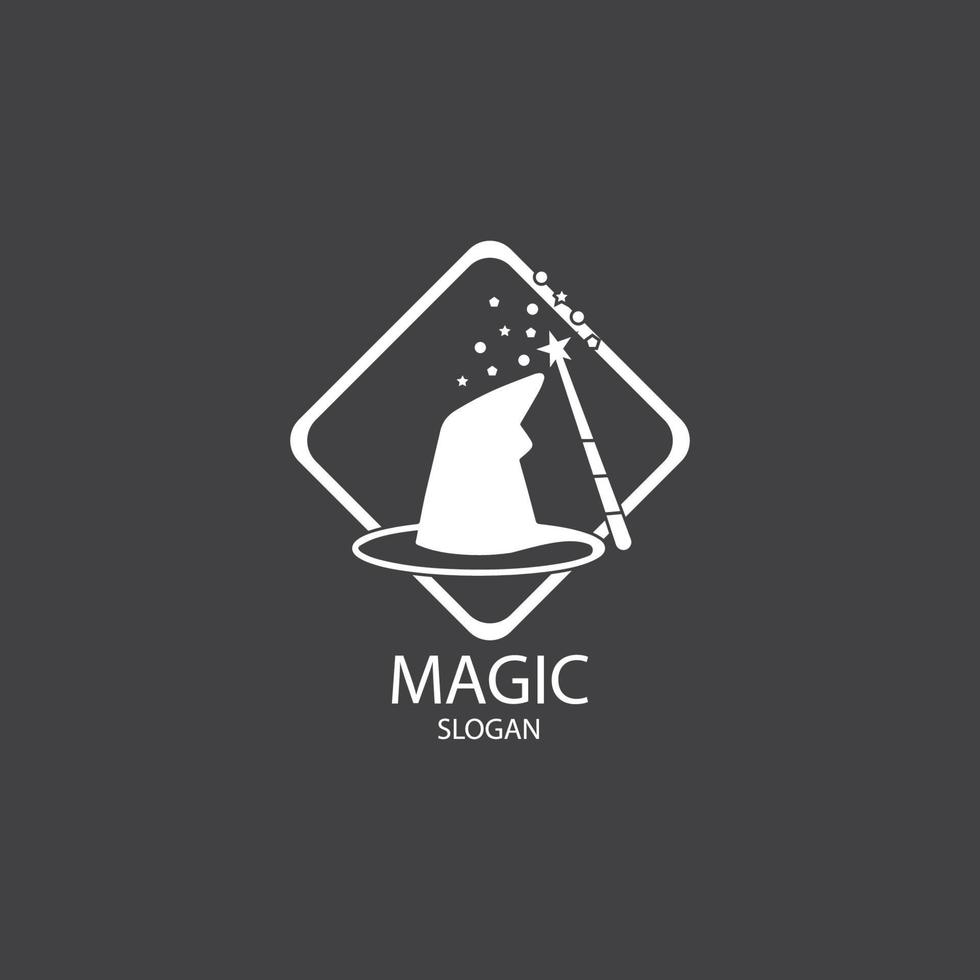 Illustration of magic hat with wand vector