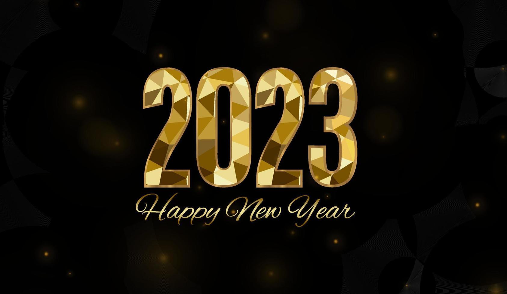 2023 Happy New Year background design. Postcard, banner, poster. Vector Illustration.Wishing you Happy New Year 2021 lines, handwritten lettering, typography, design, sparkling, gold, star.