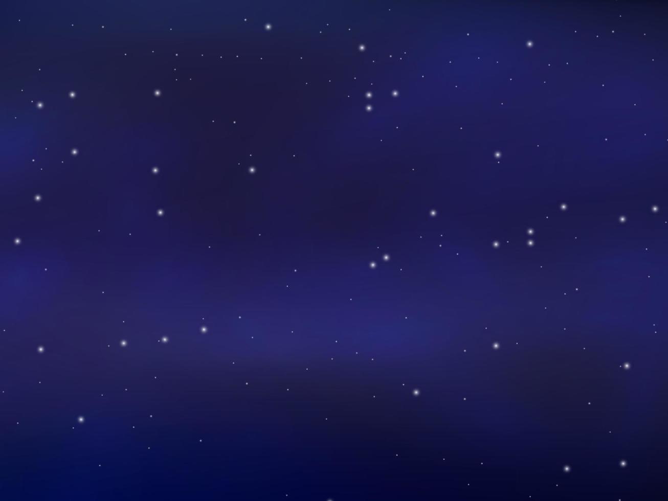 cielo estrellado brillante de noche, fondo espacial azul con estrellas, espacio. hermoso cielo nocturno. vector