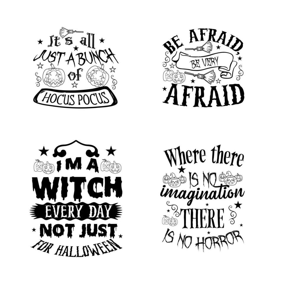 Halloween lettering typography set. Happy Halloween typography Design. vector