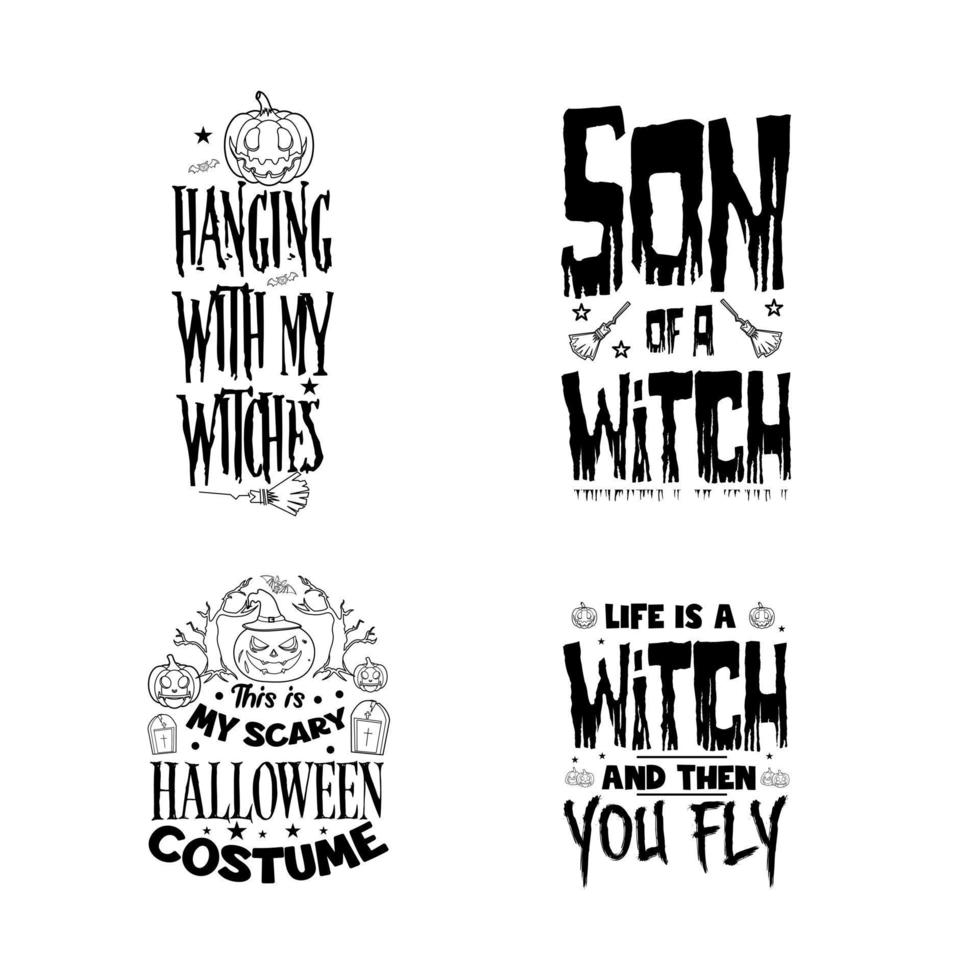 Halloween lettering typography set. Happy Halloween typography Design. vector