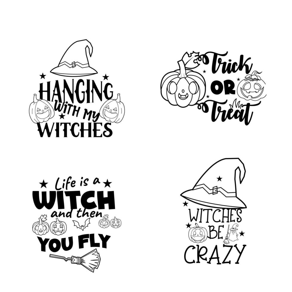 Halloween lettering typography set. Happy Halloween typography Design. vector