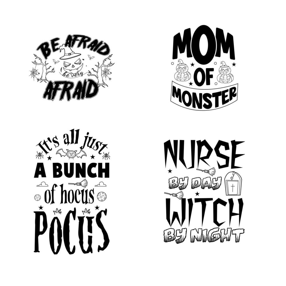 Halloween lettering typography set. Happy Halloween typography Design. vector