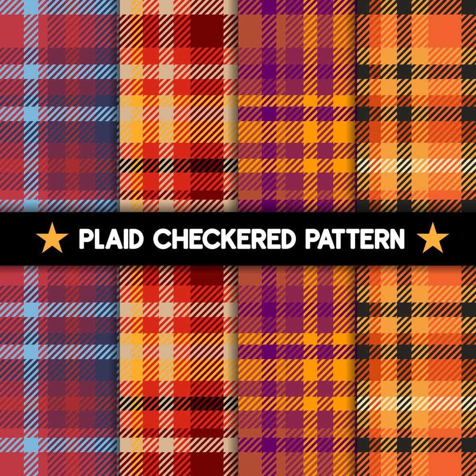 Plaid Checkered Fabric Pattern and seamless Theme Halloween collection for Fabric Textile Wallpaper vector