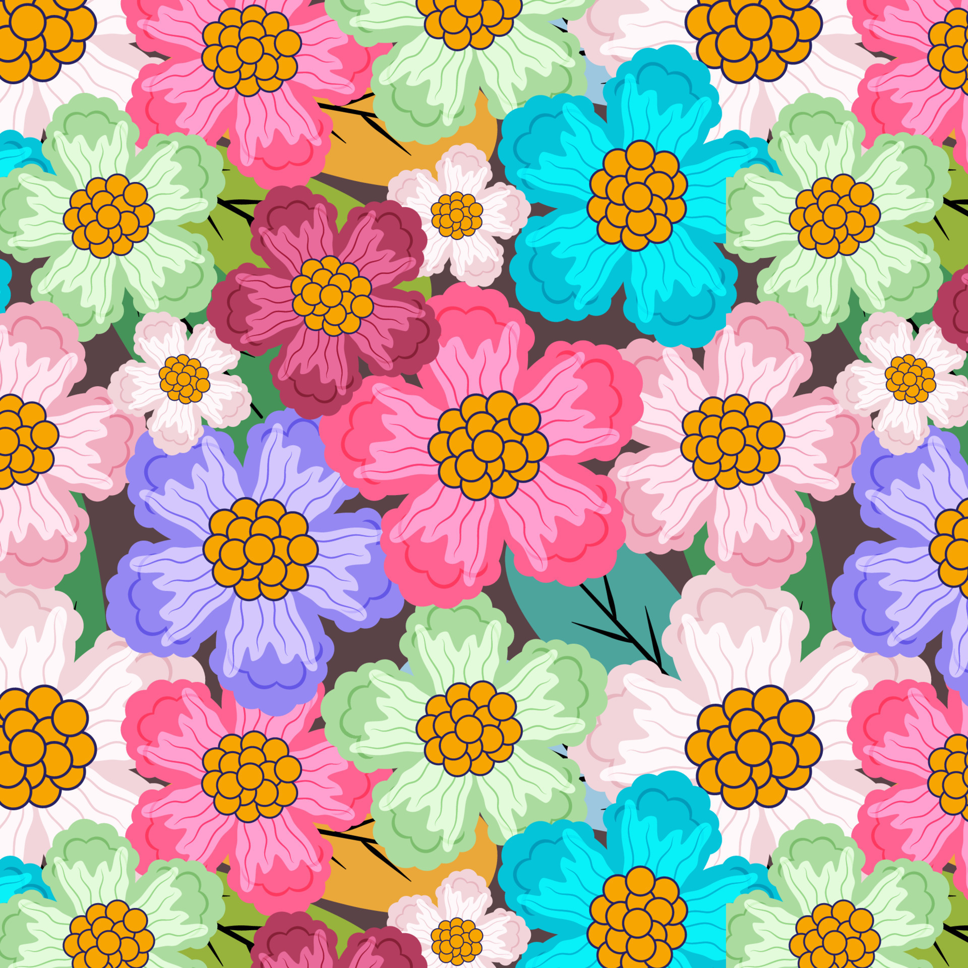 Beautiful Exotic Leaves and Flowers Pattern high quality textures