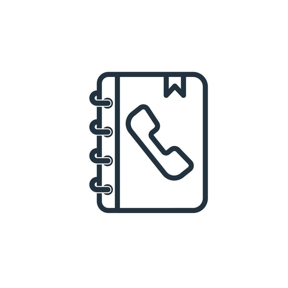 Phonebook icon isolated on a white background. Phonebook symbol for web and mobile applications. vector