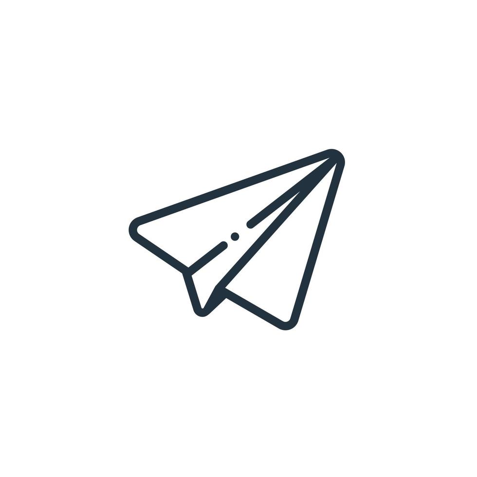 enviar icono aislado en un fondo blanco. símbolo de avión de papel para aplicaciones web y móviles. vector