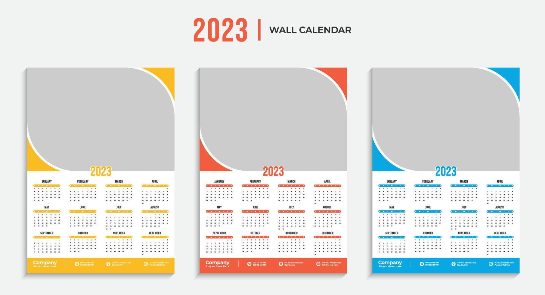 Wall Calendar 2023 vector