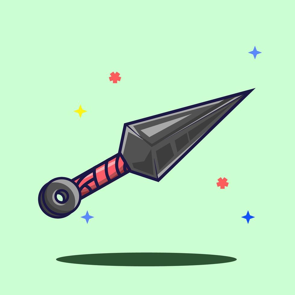 ilustración vectorial de kunai con estilo de dibujos animados vector