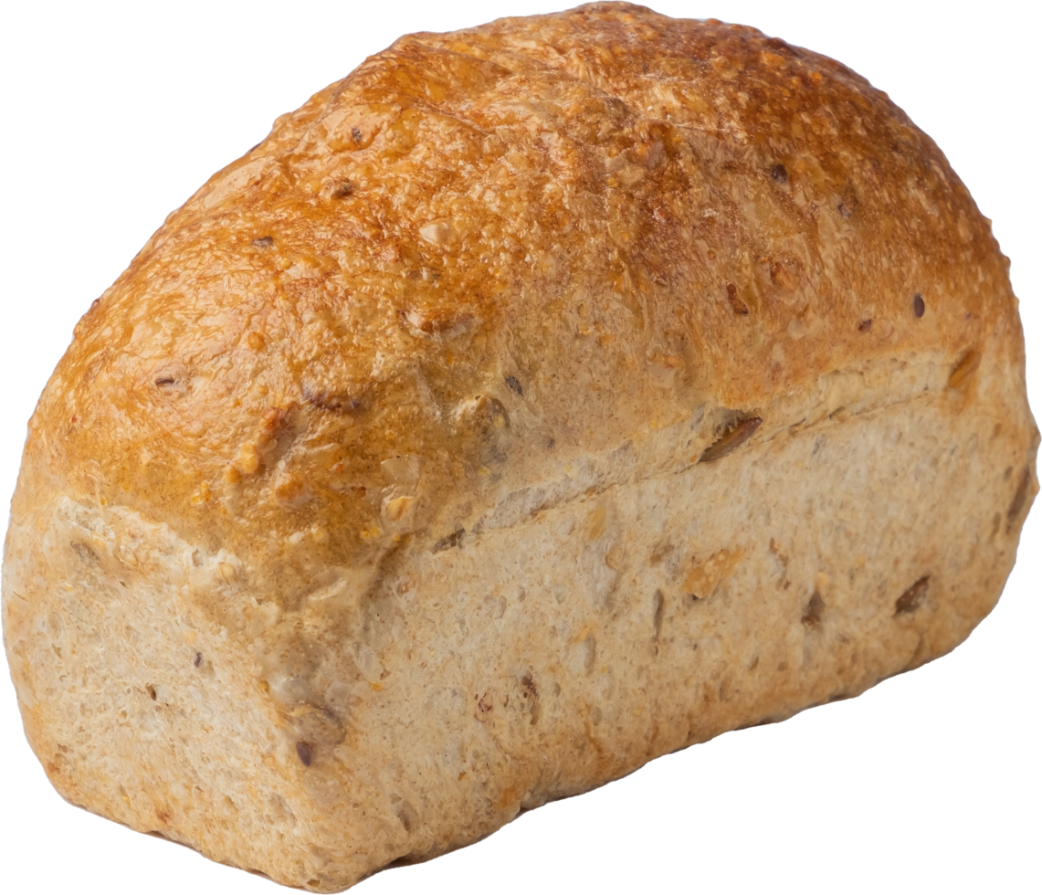 cutout whole wheat bread on transparent background. png