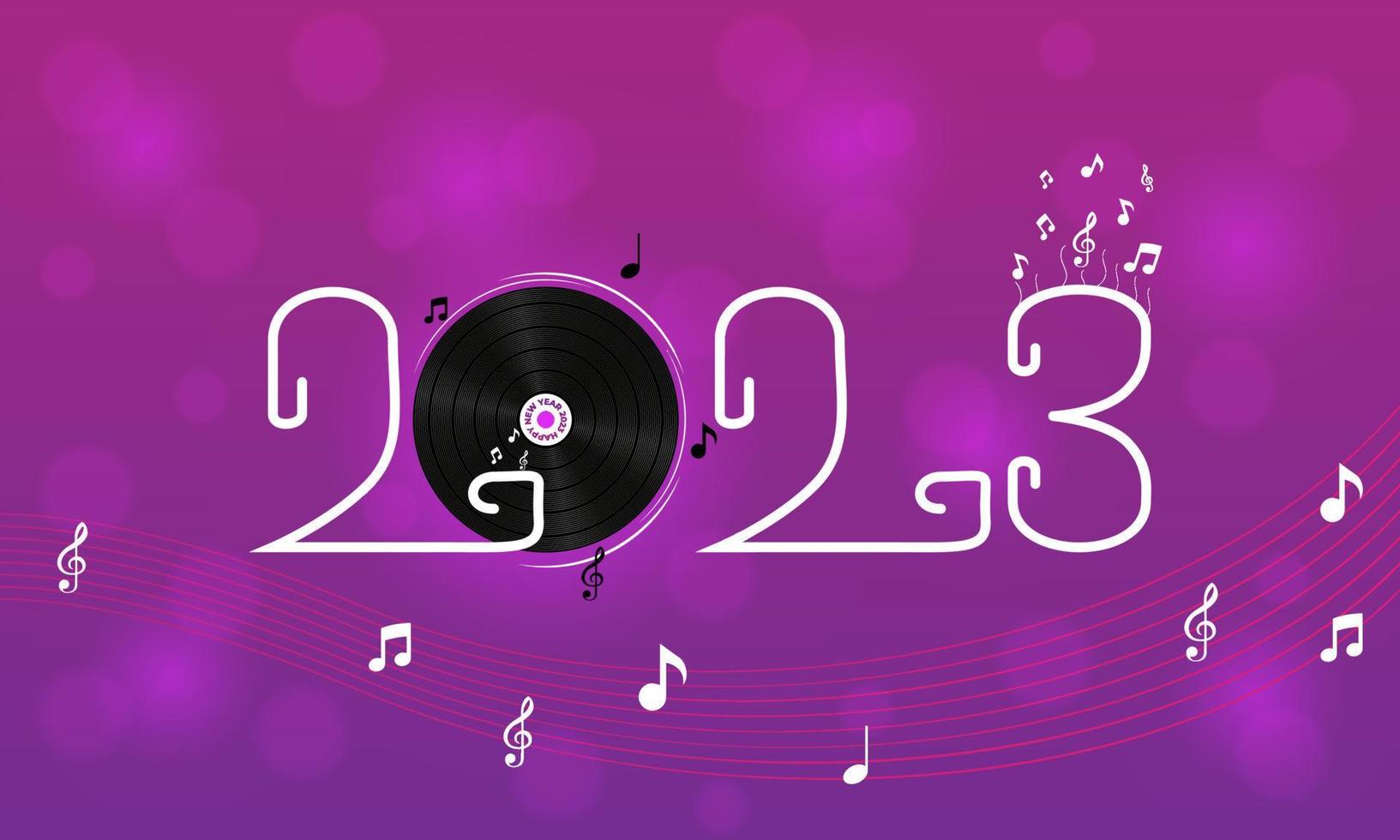 Diseño de fondo de feliz año nuevo 2023. tarjeta de felicitación, pancarta, póster ilustración vectorial vector