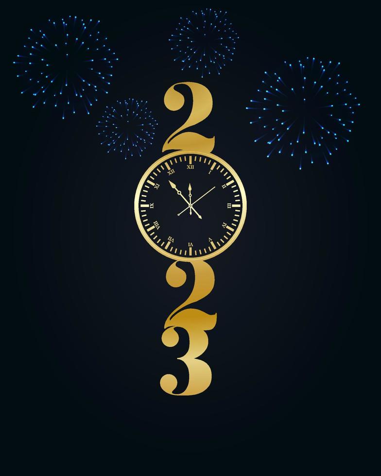 2023 Happy New Year Background Design. Greeting Card, Banner, Poster Vector Illustration