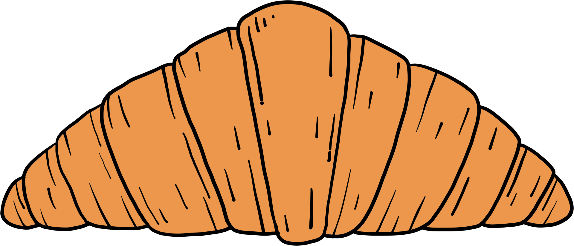Doodle dibujo a mano alzada de pan croissant. png