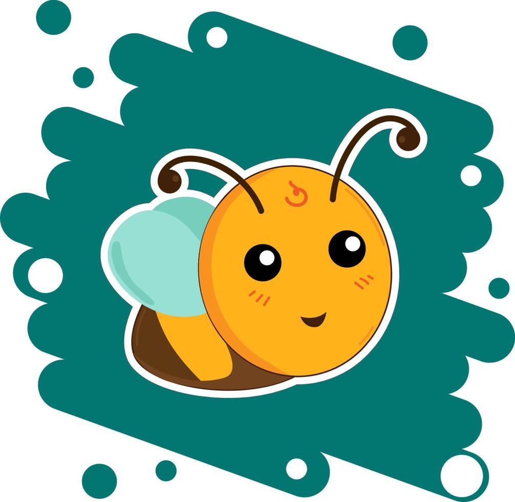 Funny bee on a turquoise background vector