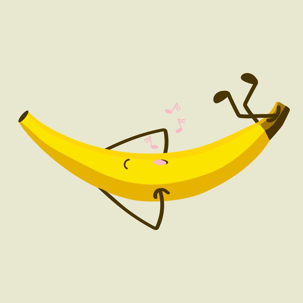 A banana swaying in pleasure whistling to himself vector