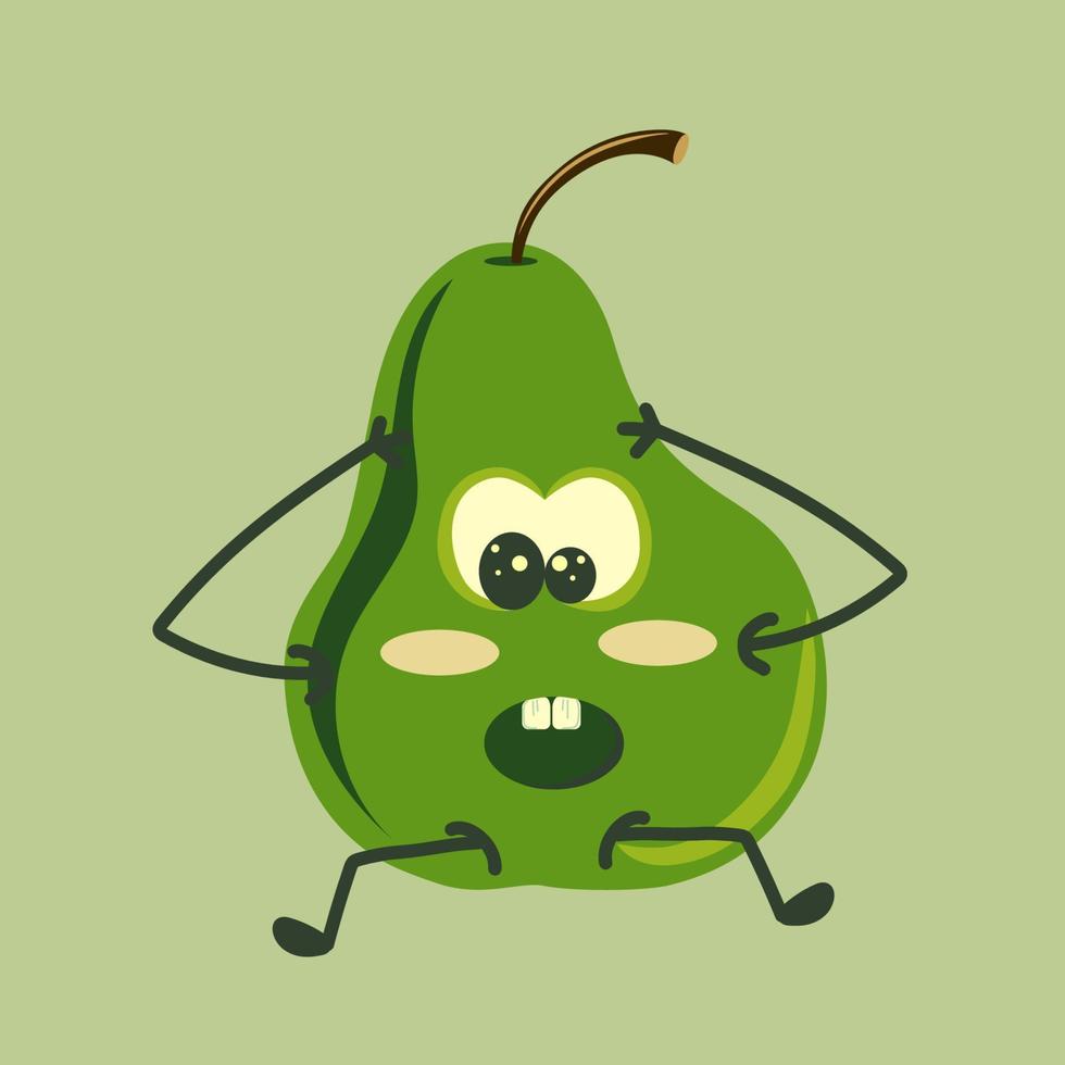 Pear is in shock vector
