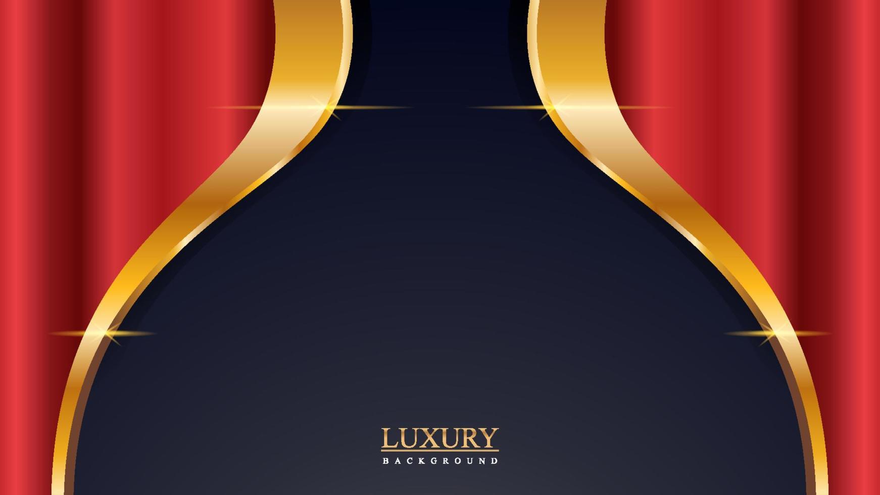 Abstract red gold curtain shiny luxury background template design vector