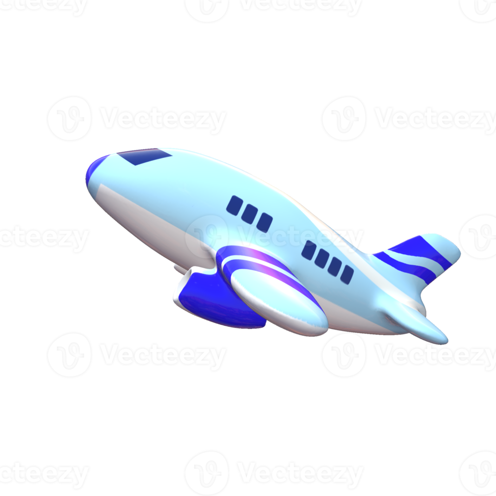 Airplane cartoon png 3d model