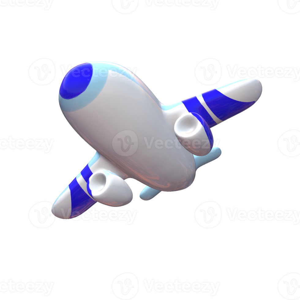 Airplane cartoon png 3d model