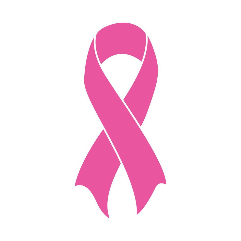 pink ribbon, breast cancer awareness symbol, isolated on white, vector illustration