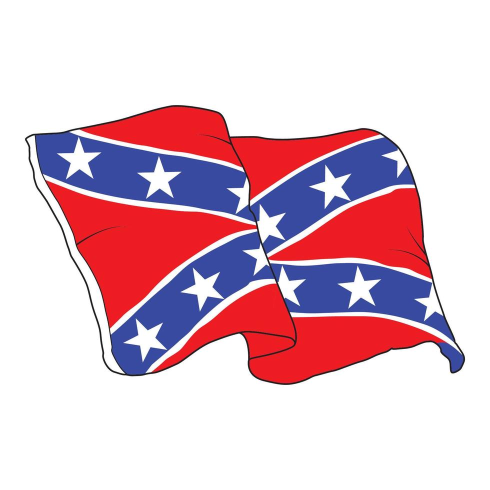 Vector Illustration of a waving Confederate flag 10996843 Vector Art at
