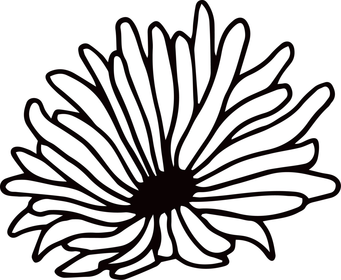Ink paint stroke flower plant png