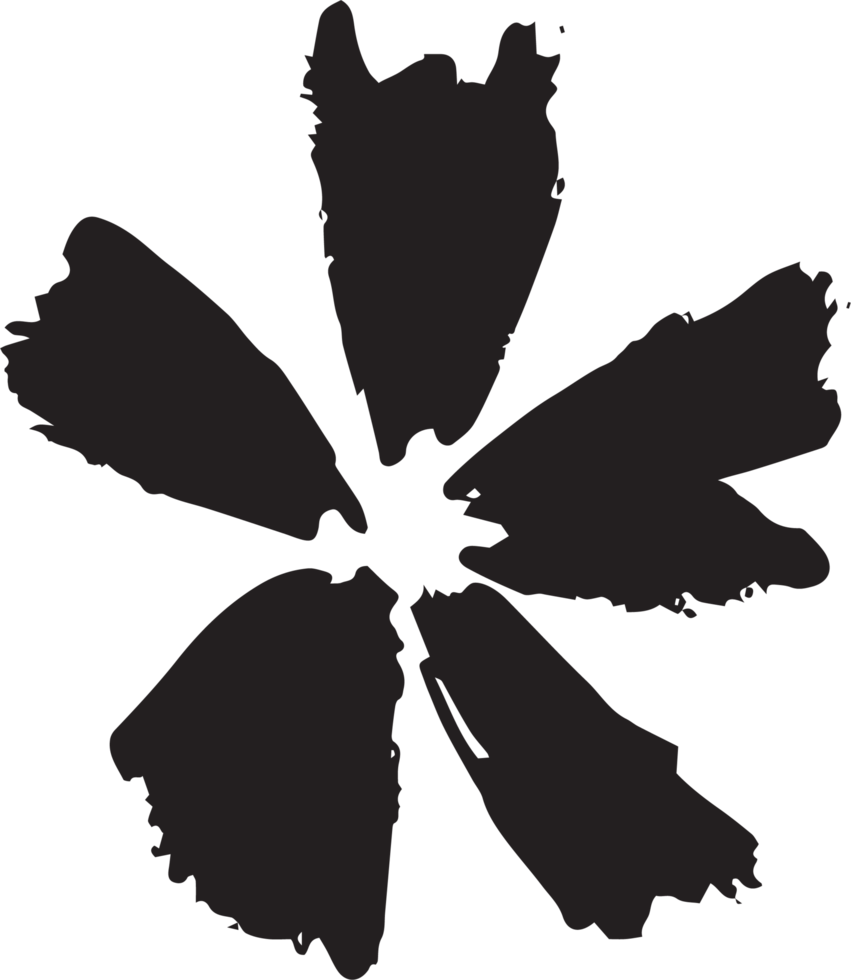 trait de peinture à l'encre fleur plante png