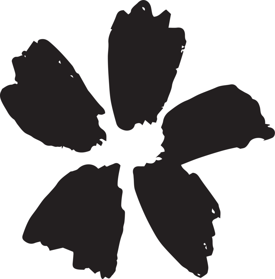 Ink paint stroke flower plant png
