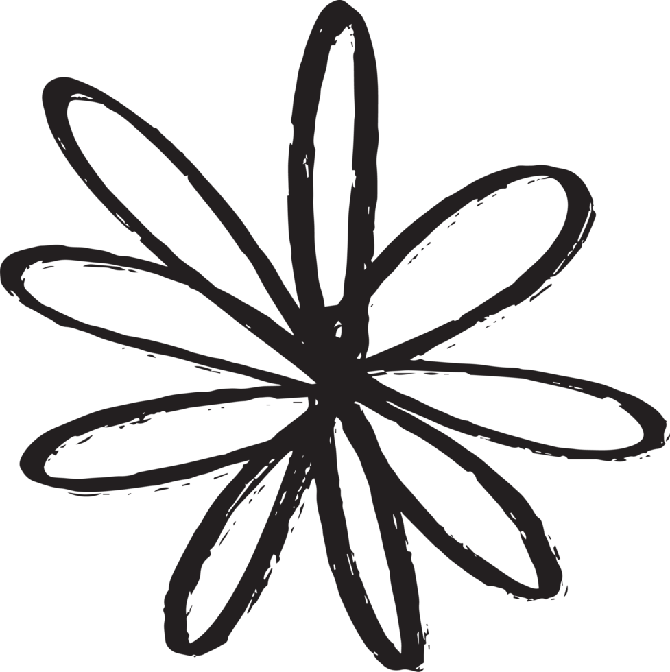 Ink paint stroke flower plant png