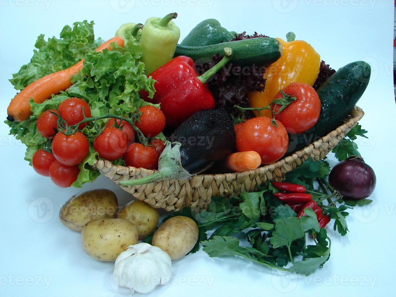 fresh vegetables in basket photo