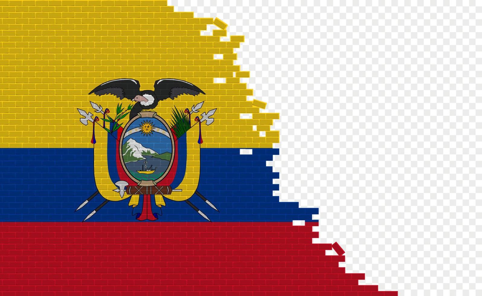 bandera de andorra en la pared de ladrillos rotos. campo de bandera vacío de otro país. comparación de países. fácil edición y vector en grupos.