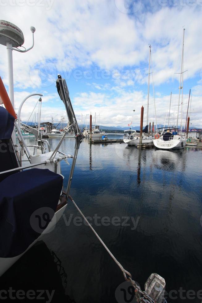 An unusual view of boat marina. photo