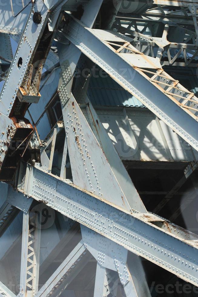 A close up of metal bridge. photo