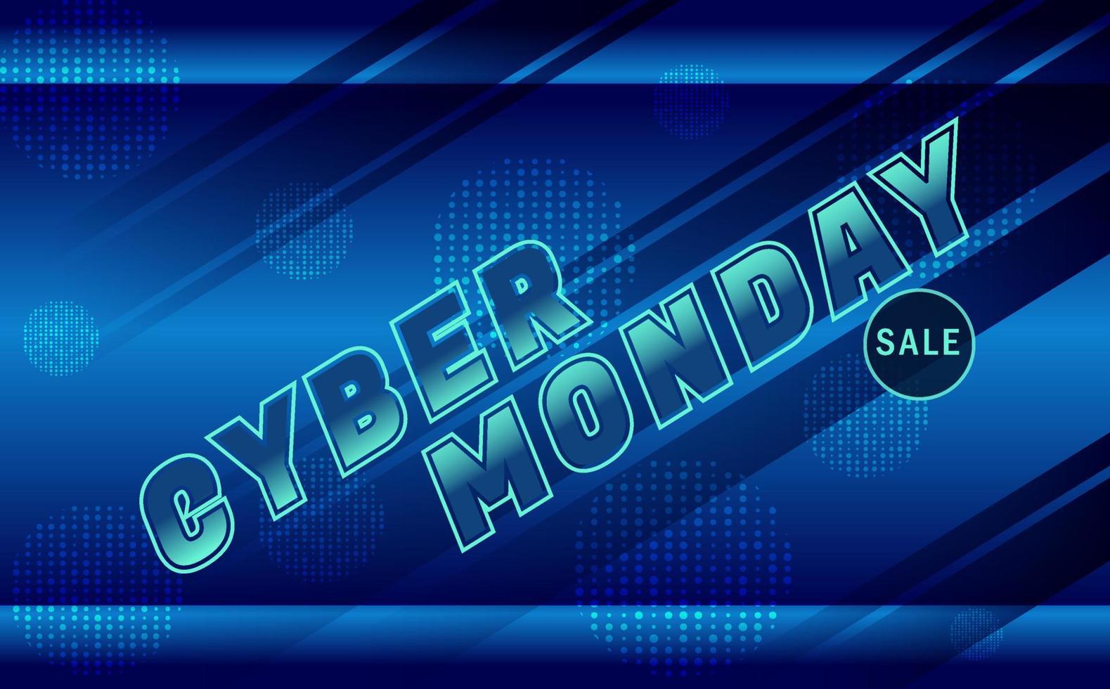 Cyber monday sale banner, with blue abstract background Illustration vector
