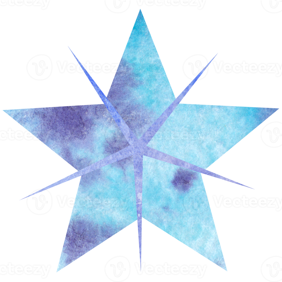 estrella de acuarela azul. elemento celeste, espacio, cielo png